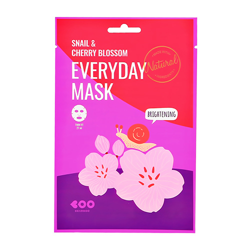Маска для лица DEARBOO EVERYDAY MASK с экстрактом секрета улитки и вишни для сияния кожи 27 мл
Маска для лица DEARBOO EVERYDAY MASK с экстрактом секрета улитки и вишни для сияния кожи 27 мл