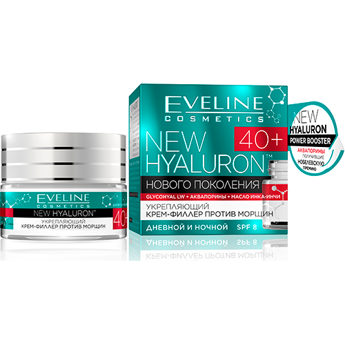 Дневной и ночной крем-филлер для лица EVELINE NEW HYALURON 40 + укрепляющий 50 мл
Дневной и ночной крем-филлер для лица EVELINE NEW HYALURON 40 + укрепляющий 50 мл