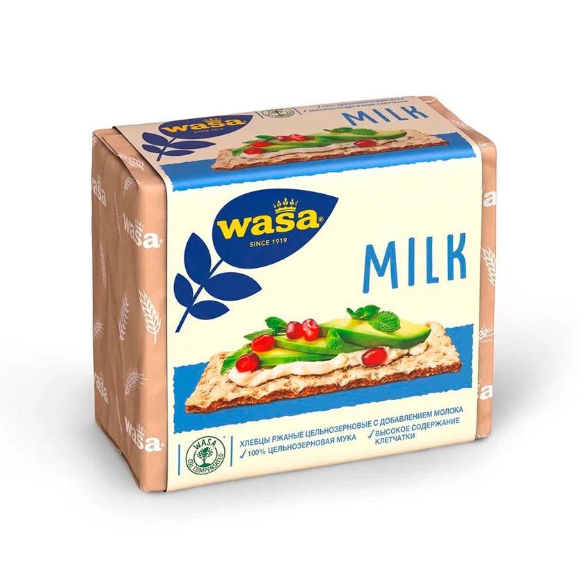 Хлебцы ржаные WASA цельнозерновые с молоком 230 г
Хлебцы ржаные WASA цельнозерновые с молоком 230 г