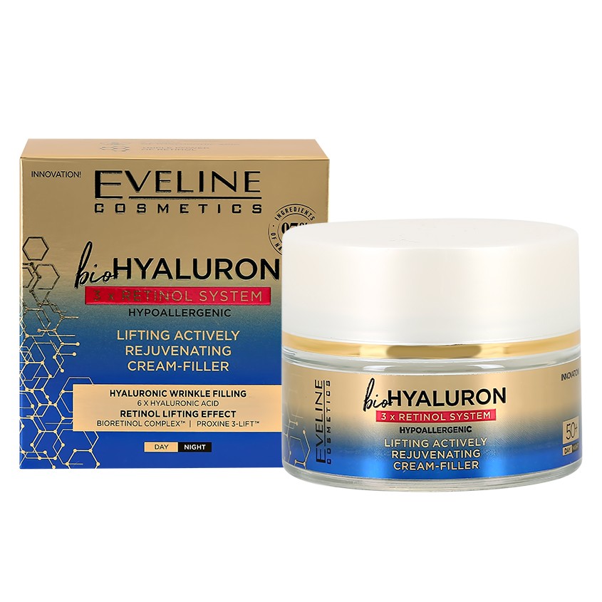 Крем для лица EVELINE BIOHYALURON 3XRETINOL SYSTEM 50+ с гиалуроновой кислотой и ретинолом 50 мл
Крем для лица EVELINE BIOHYALURON 3XRETINOL SYSTEM 50+ с гиалуроновой кислотой и ретинолом 50 мл