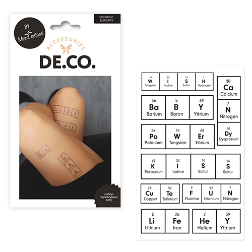 Набор переводных татуировок для тела DECO. BACK TO SCHOOL by Miami tattoos Scientific elements
Набор переводных татуировок для тела DECO. BACK TO SCHOOL by Miami tattoos Scientific elements