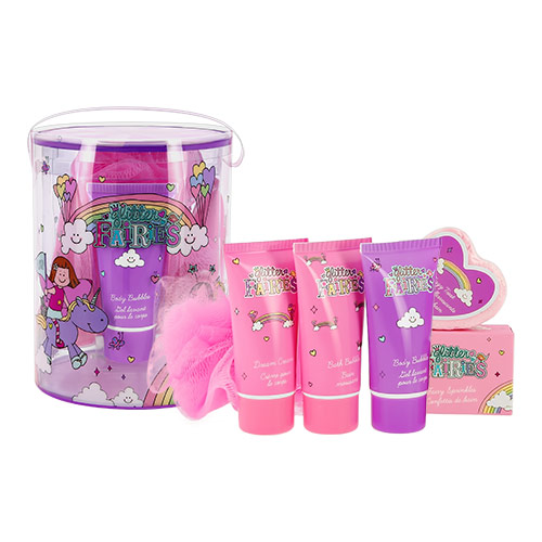 Набор подарочный детский GLITTER FAIRIES шипучее средство для ванны 50 г, конфетти для ванны 25 г, пена для ванны 50 мл, гель для душа 50 мл, крем для тела 50 мл, мочалка
Набор подарочный детский GLITTER FAIRIES шипучее средство для ванны 50 г, конфетти для ванны 25 г, пена для ванны 50 мл, гель для душа 50 мл, крем для тела 50 мл, мочалка