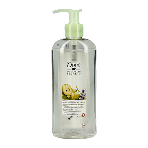 Мицеллярная вода DOVE NOURISHING SECRETS для жирной и комбинированной кожи с маслом косточек винограда и лавандой 240 мл
Мицеллярная вода DOVE NOURISHING SECRETS для жирной и комбинированной кожи с маслом косточек винограда и лавандой 240 мл