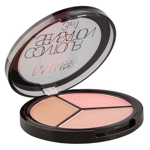 Eveline палитра для макияжа лица 3в1 01 pink beige contour sensation