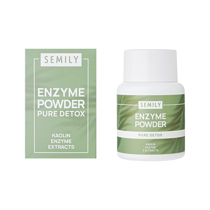 Энзимная пудра для умывания `SEMILY` PURE DETOX активы клубники, зеленого чая и азиатской центеллы 75 г