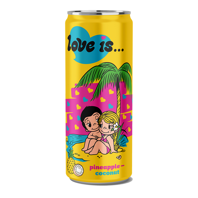 Газированный напиток `LOVE IS…` со вкусом ананаса и кокоса 330 мл