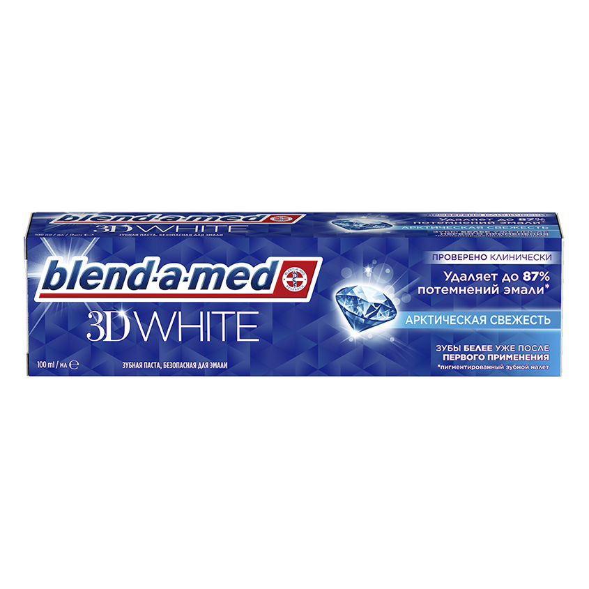 Паста зубная BLEND-A-MED 3D WHITE СВЕЖЕСТЬ Арктическая свежесть 100 мл зубная паста blend a med 3d white древесный уголь для безопасного отбеливания 100 мл