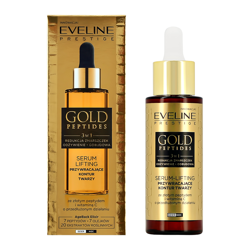 Сыворотка-лифтинг для лица EVELINE GOLD PEPTIDES антивозрастная 30 мл