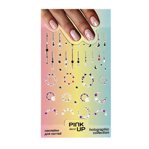 

Наклейки для ногтей PINK UP DECOR HOLOGRAPHY переводные тон 820