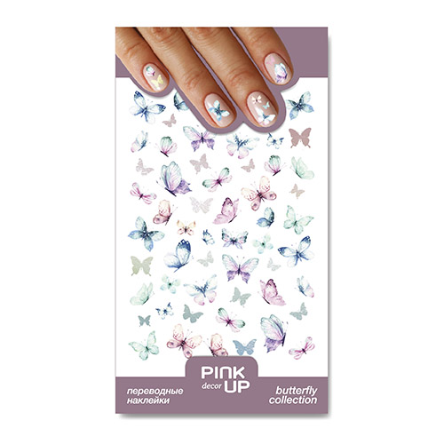 

Наклейки для ногтей PINK UP DECOR BUTTERFLY переводные тон 858