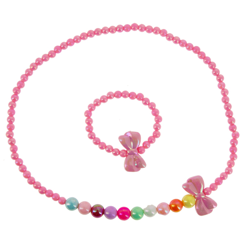 

Набор MISS PINKY бусы, браслет plastic