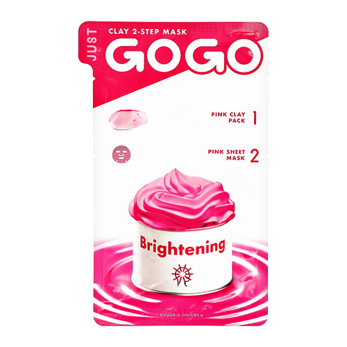 

2-Ступенчатая система ухода за лицом JUST GO GO для сияния кожиглиняная маска для лица, тканевая маска для лица 6 мл + 23 мл