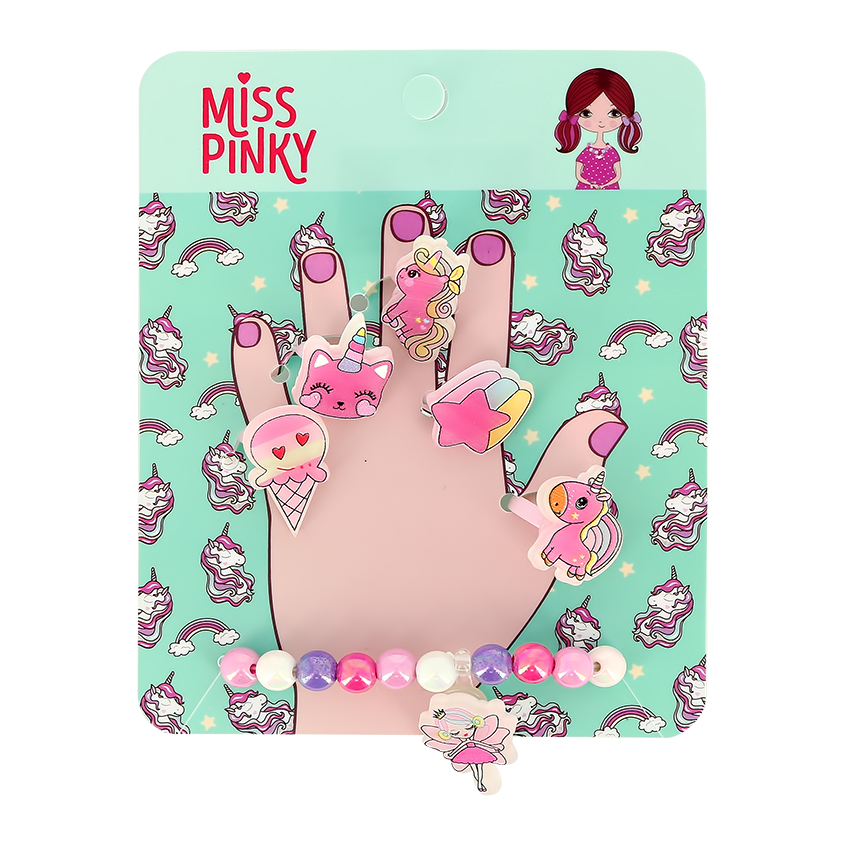 

Набор бижутерии MISS PINKY браслет, кольцо 5 шт