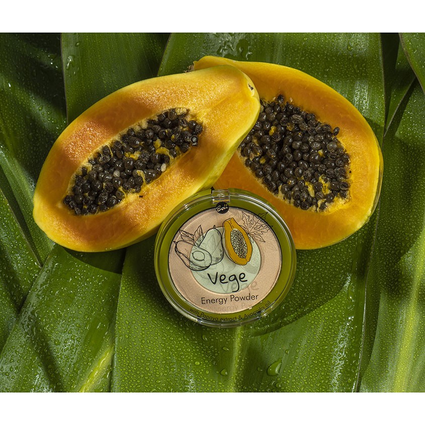 Пудра компактная для лица `BELL` VEGE тон 01 с экстрактом папайи и авокадо