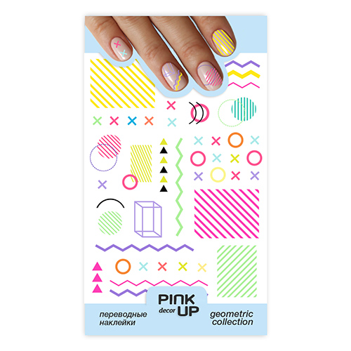 

Наклейки для ногтей PINK UP DECOR GEOMETRY переводные тон 626
