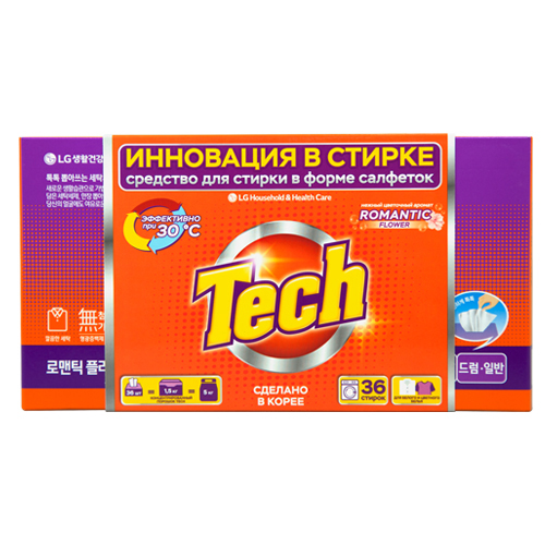 

Средство для стирки TECH Цветочный аромат в листах 36 шт