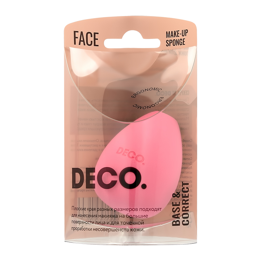 Спонж для макияжа `DECO.` BASE & CORRECT срезанный без латекса