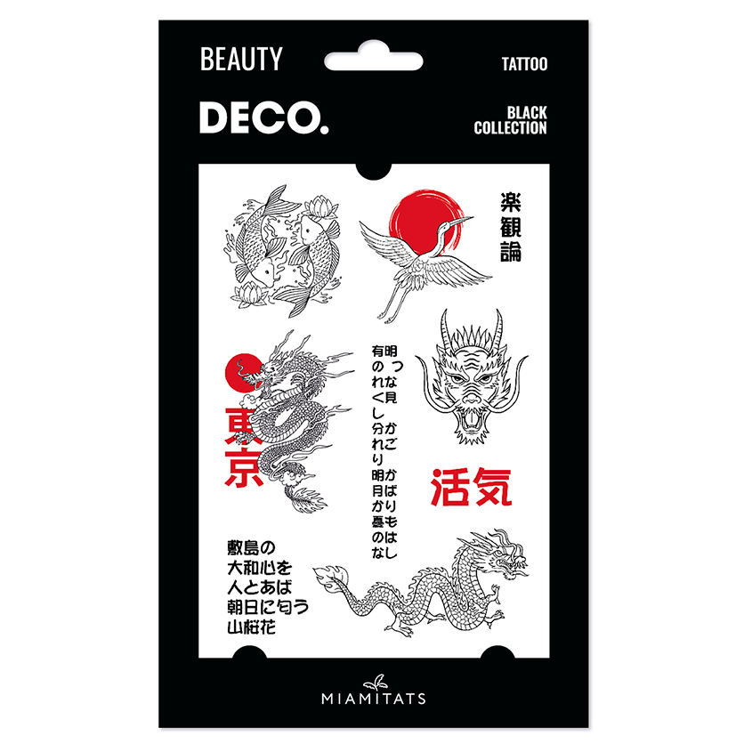 Татуировка для тела `DECO.` BLACK COLLECTION by Miami tattoos переводная (Japan style)