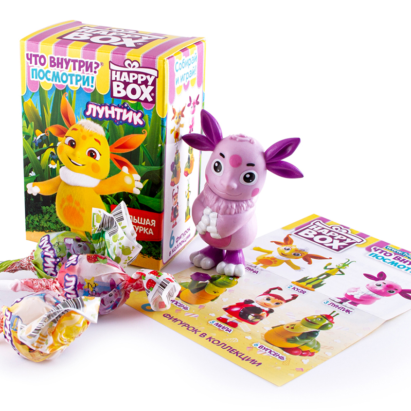 HAPPY BOX Набор HAPPY BOX ЛУНТИК фигурка и карамель в коробочке 30 г