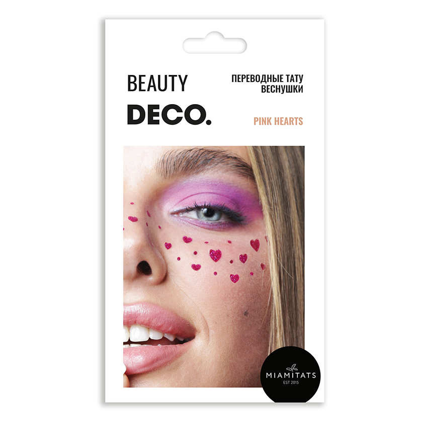 

Набор переводных тату-веснушек DECO. by Miami tattoos Pink Hearts