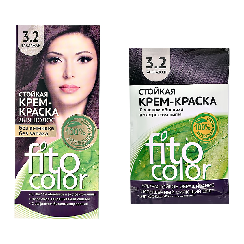 Крем-краска для волос `FITOCOLOR` тон 3.2 баклажан 50 мл