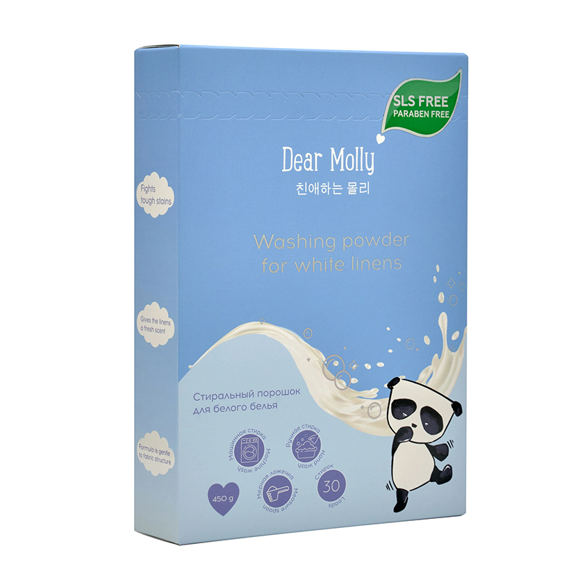 Порошок стиральный DEAR MOLLY для белого белья 450 гр средства для стирки dear molly стиральный порошок для цветного белья dear molly