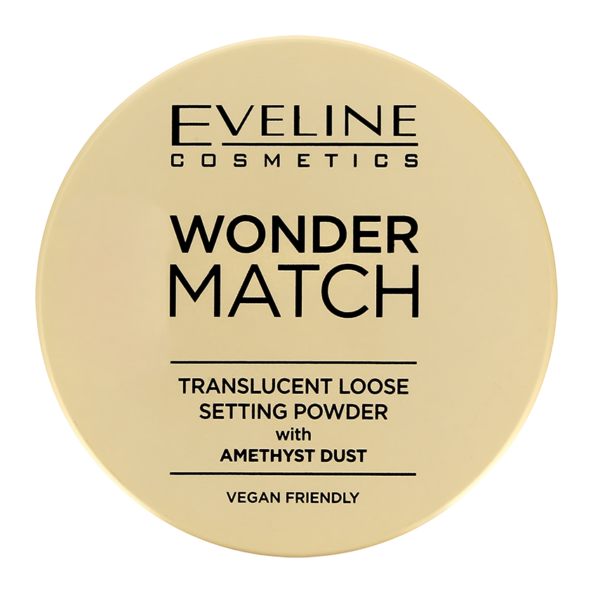 Пудра рассыпчатая для лица EVELINE WONDER MATCH с аметистовой пылью eveline cosmetics wonder match рассыпчатая пудра 5 г