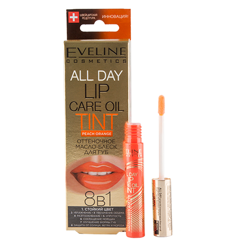 

Масло-блеск для губ EVELINE TINT PEACH ORANGE 8 в 1 оттеночное 7 мл