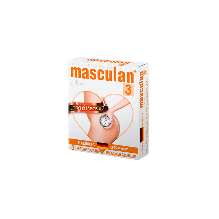 Презервативы MASCULAN 3 Ultra продлевающий с колечками пупырышками и анестетиком 3 шт презервативы masculan 3 classic 3 2 упаковки 6 презервативов с колечками и пупырышками