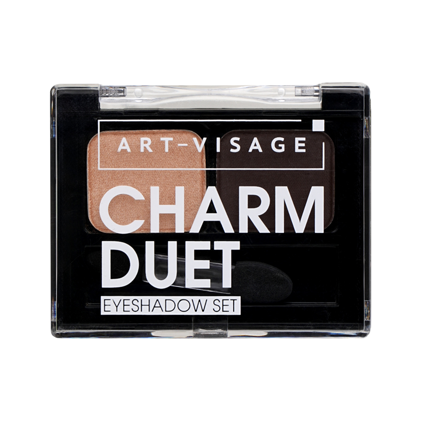 Тени для век ART-VISAGE CHARM DUET двойные тон 02 Жемчужное золото/Темный шоколад