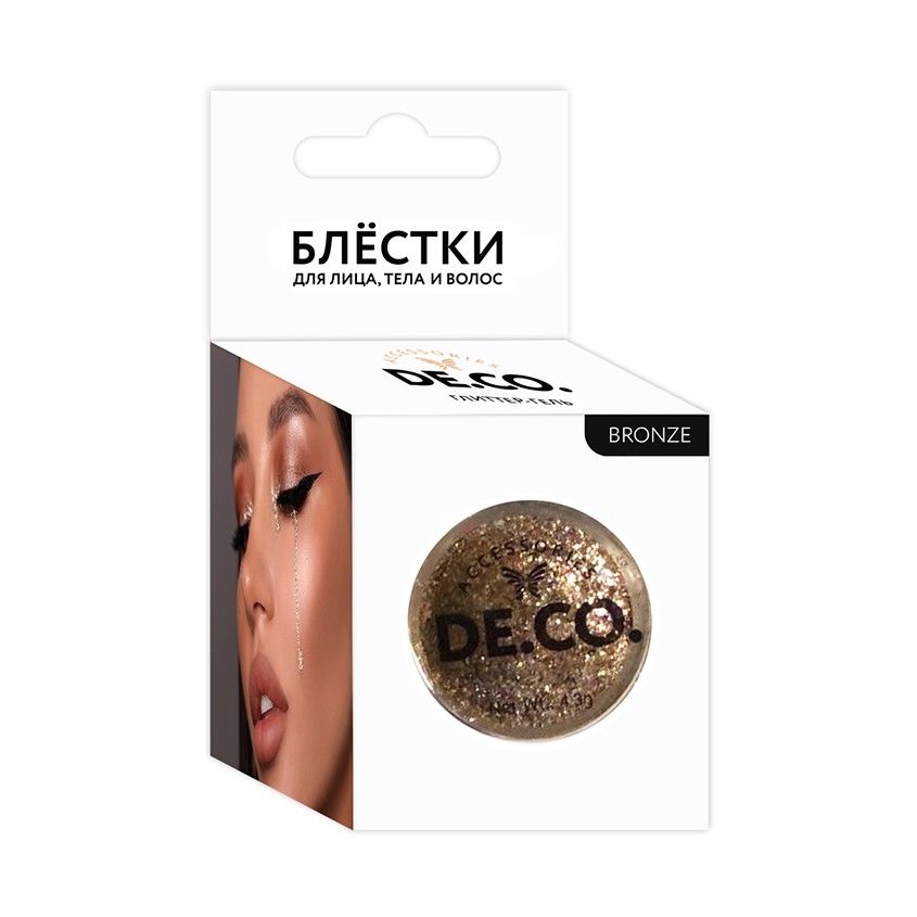 Блестки для лица, тела и волос DECO. by Miami tattoos Bronze, Украшения для тела и волос