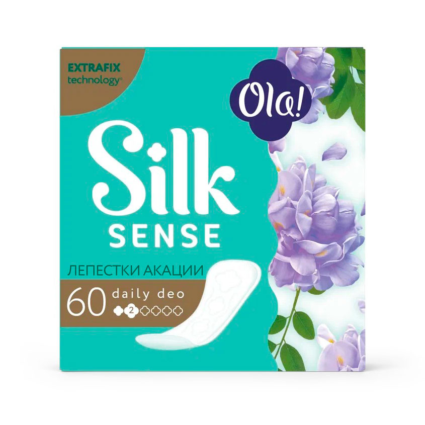 

Прокладки ежедневные OLA! SILK SENSE DAILY DEO Лепестки акации 60 шт