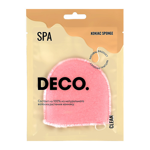 Спонж из конняку `DECO.` CLEAN deep pink