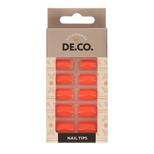 

Набор накладных ногтей DECO. GLOW Orange 24 шт+ клеевые стикеры 24 шт