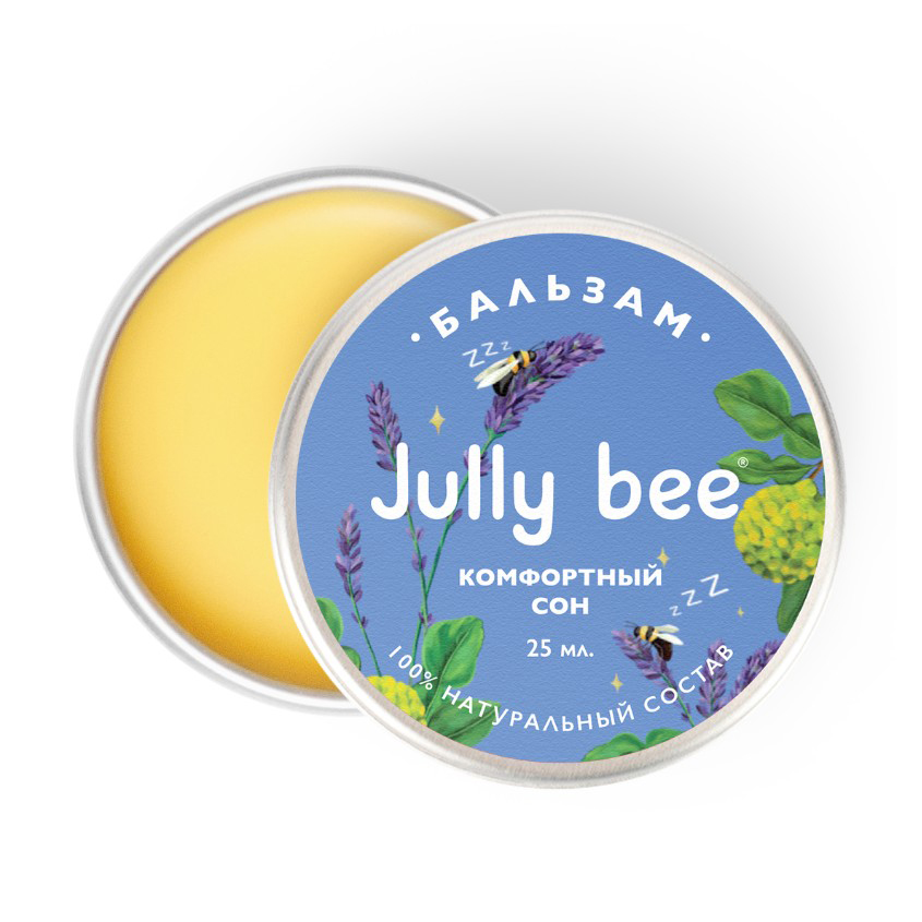 JULLY BEE Бальзам для сна JULLY BEE Комфортный сон с эфирным маслом лаванды и мяты 25 мл бальзам для сна jully bee комфортный сон 25 мл