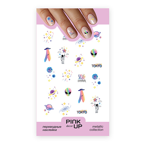 

Наклейки для ногтей PINK UP DECOR METALLIС переводные тон 790