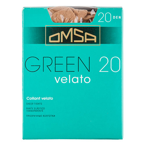 Колготки женские в коробочке OMSA GREEN 20 den Caramello р-р 4, Белье и колготки