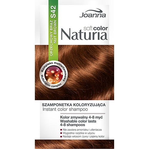 Оттеночный шампунь для волос JOANNA NATURIA SOFT тон 42 Ореховый коричневый