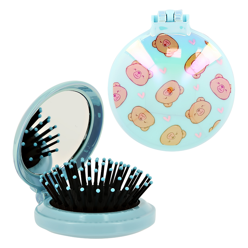 Расческа для волос с зеркалом `MISS PINKY` с принтом мишки