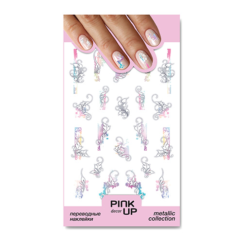 

Наклейки для ногтей PINK UP DECOR METALLIС переводные тон 834