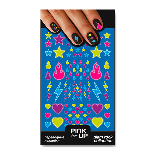 Наклейки для ногтей PINK UP DECOR 2D переводные тон 30