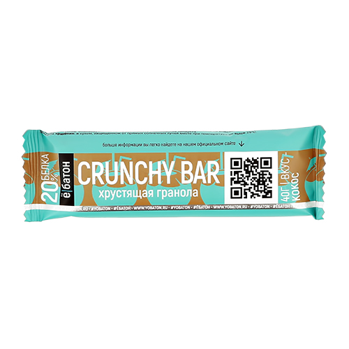 

Батончик глазированный Ё БАТОН CRUNCHY BAR со вкусом кокоса 40 г