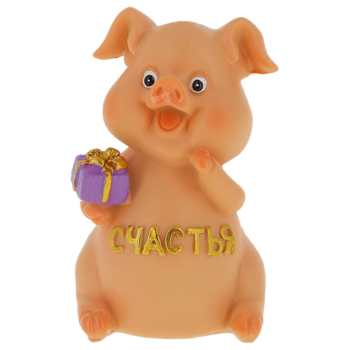 

Фигурка декоративная ARTS Большая свинка с надписью