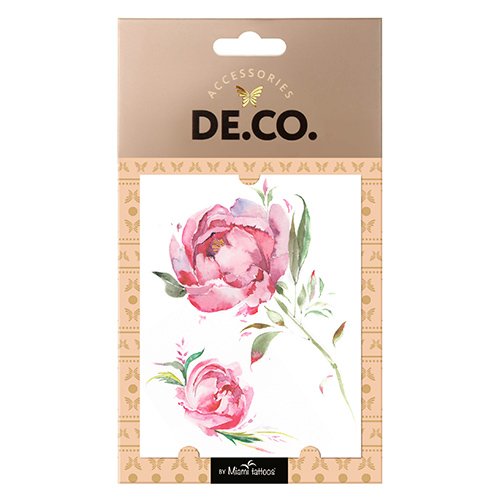

Татуировка для тела DECO. WATERCOLOR STORY by Miami tattoos переводная Pink rose brunch