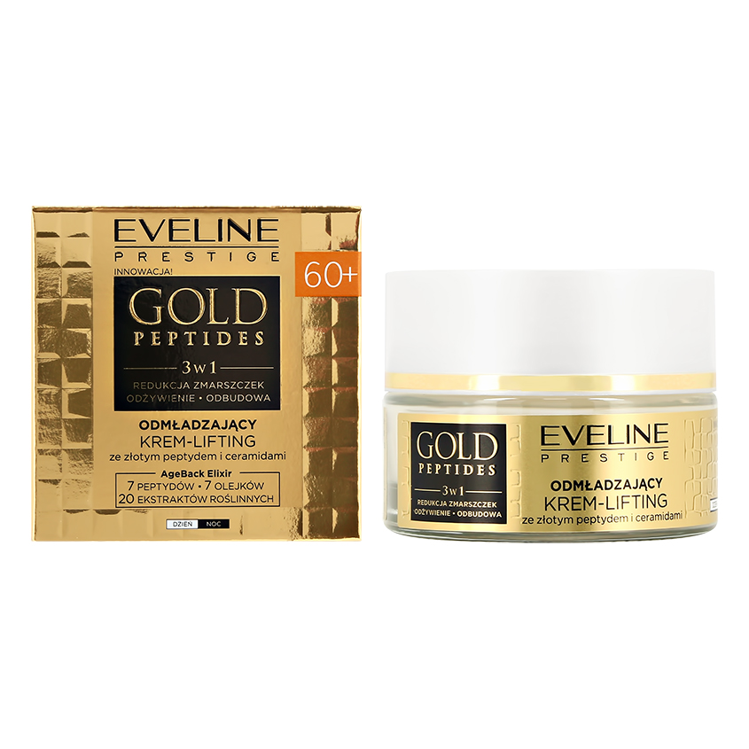 EVELINE Крем-лифтинг для лица EVELINE GOLD PEPTIDES антивозрастной 60+ против морщин 50 мл крем для лица eveline крем лифтинг для лица gold peptides антивозрастной 60 против морщин