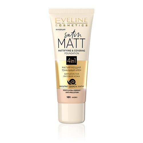 

Крем тональный для лица EVELINE SATIN MATT матирующий тон 101 ivory