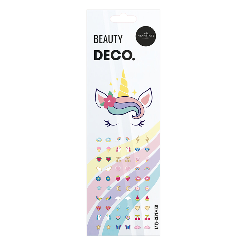 Тату-сережки `DECO.` STICK ON EARINGS by Miami tattoos переводная (unicorn)