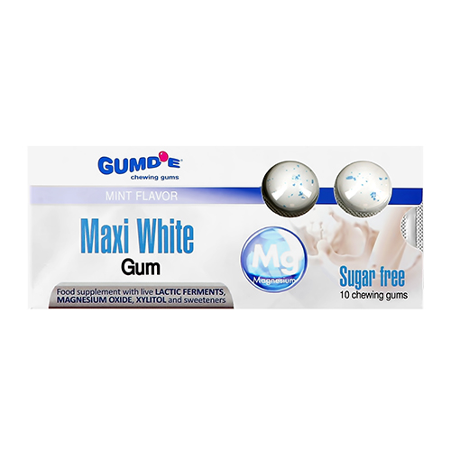 

Жевательная резинка GUMDE CHEWING GUMS MAXI WHITE со вкусом мяты без сахара 10 шт