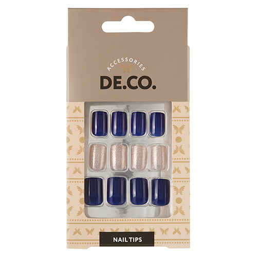 

Набор накладных ногтей DECO. OMBRE deep blue 24 шт + клеевые стикеры 24 шт