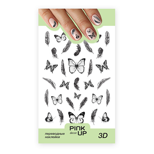 

Наклейки для ногтей PINK UP DECOR 3D переводные тон 776